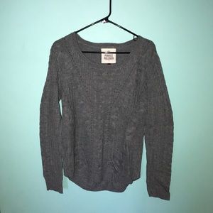 Gray knitted sweater